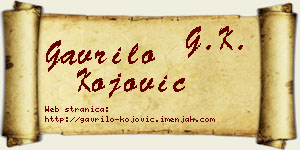 Gavrilo Kojović vizit kartica